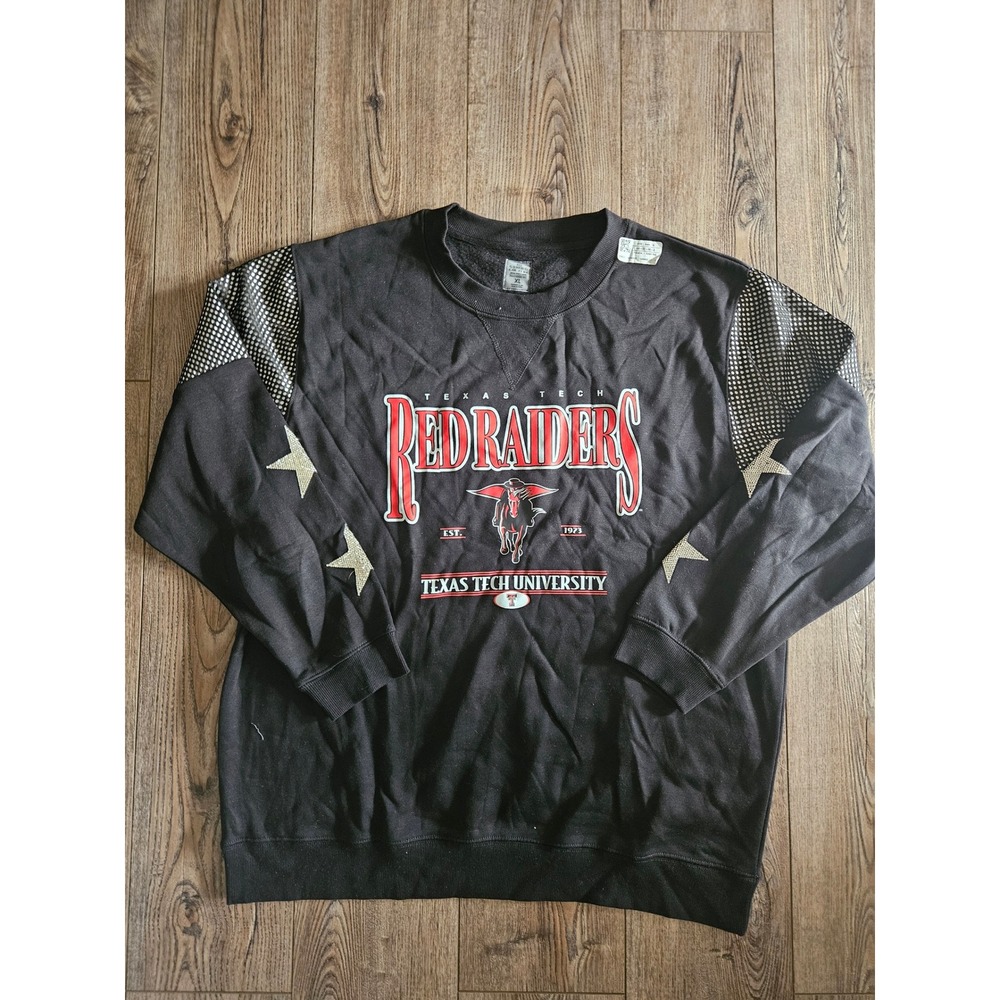 Texas Red Raiders Gameday Couture Sweatshirt Women's Size XL Rhinestone Stars